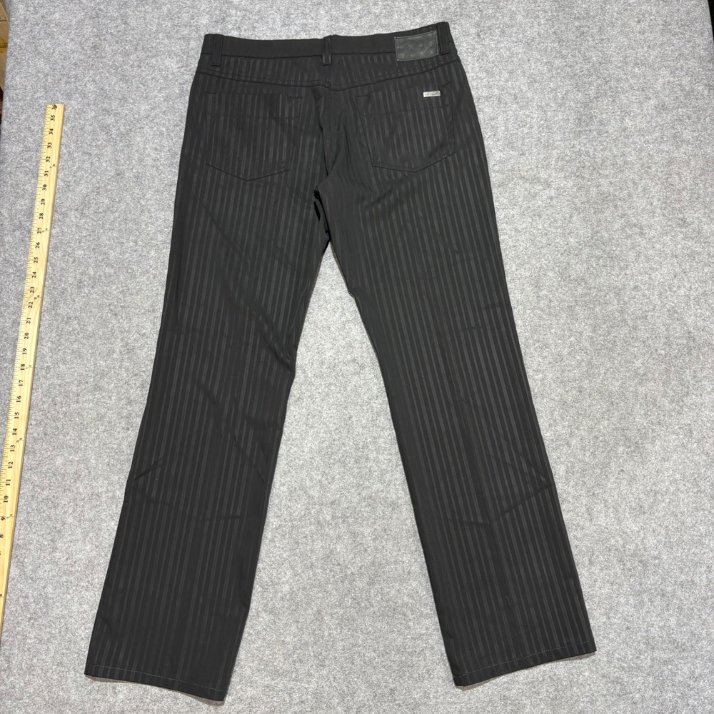 Versace Collection Mens Tonal Stripe Trousers Black Size 34 Designer Pants - Picture 8 of 8